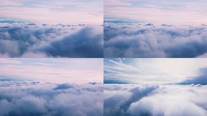 5K高空云海 穿云 高空云层