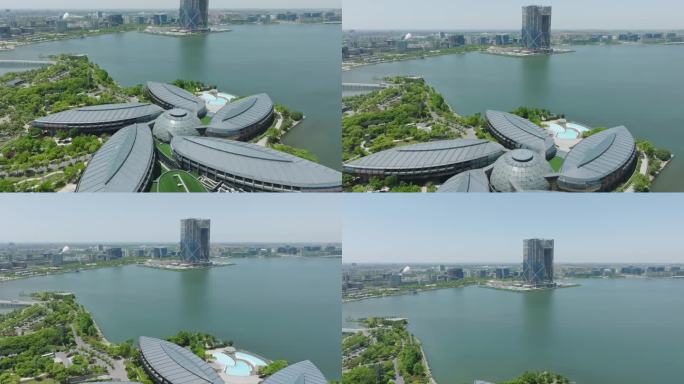 上海临港新城滴水湖洲际酒店航拍