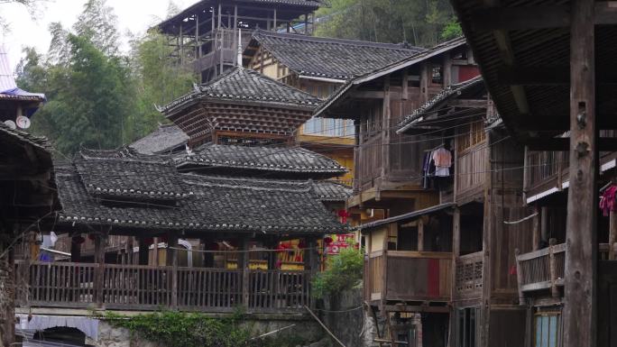 侗寨建筑环境空镜