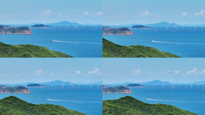 珠海实拍 海上风车 海岛