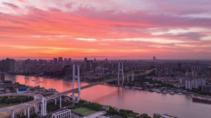 上海南浦大桥日出延时