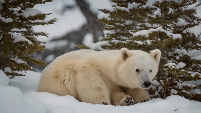 北极熊雪寒冷野生动物