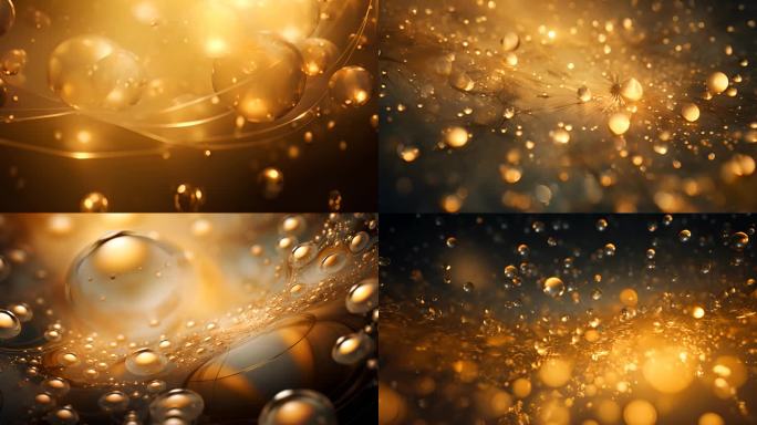 金色透明水珠水分子