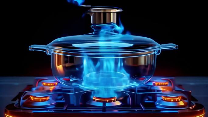 燃气灶煮沸 沸水 +炊具 灶台