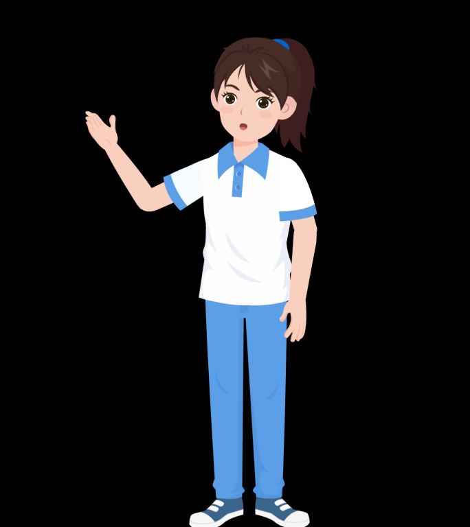 原创初高中学生女孩青少年素材人物校服女生