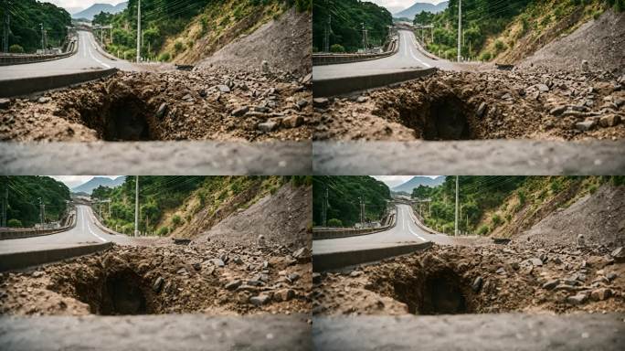 地震损坏的道路