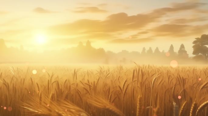【8K宽屏】小麦麦田丰收麦浪小麦生长