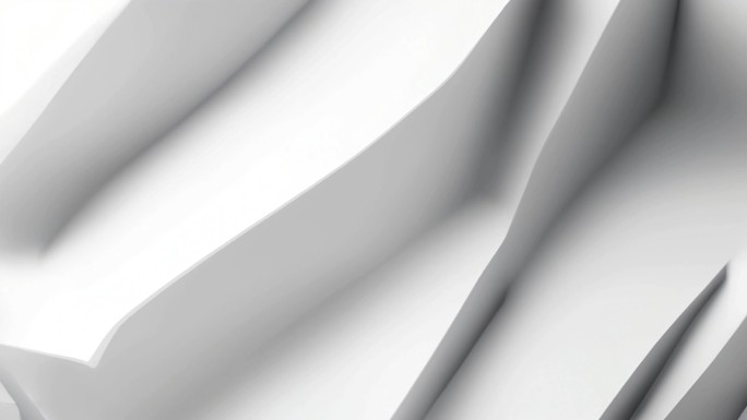 4K白色几何三维3D立体抽象艺术动态动画