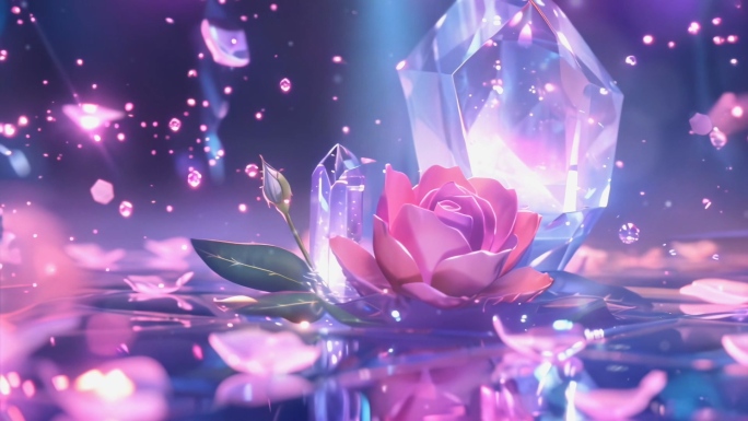 唯美浪漫水晶玫瑰LED大屏
