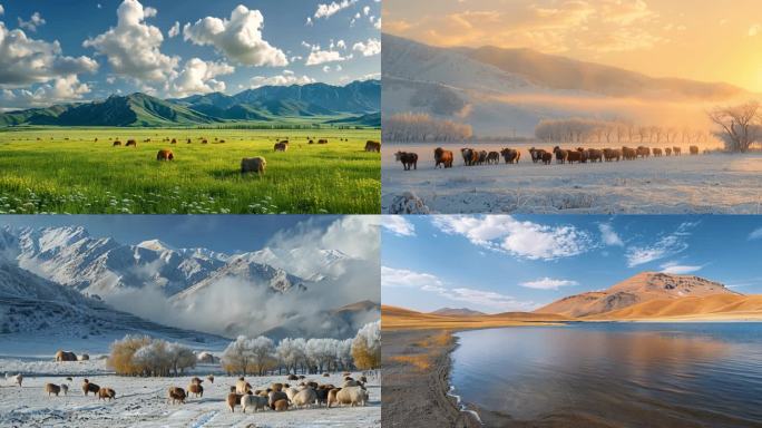 新疆风景合集阿勒泰自然风光宣传片中国美景