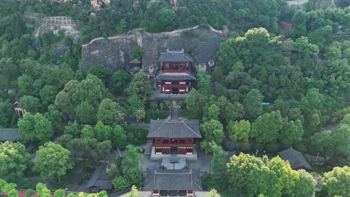 四川广元皇泽寺航拍