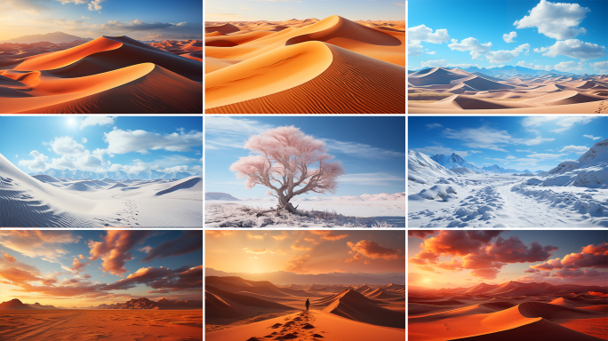 沙漠不同季节风光 沙漠光影风景合集