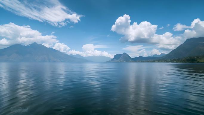 湖泊蓝天白云风景自然风光合集