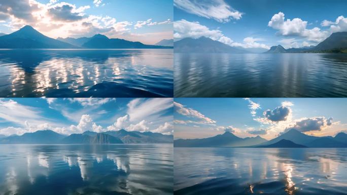 湖泊蓝天白云风景自然风光合集