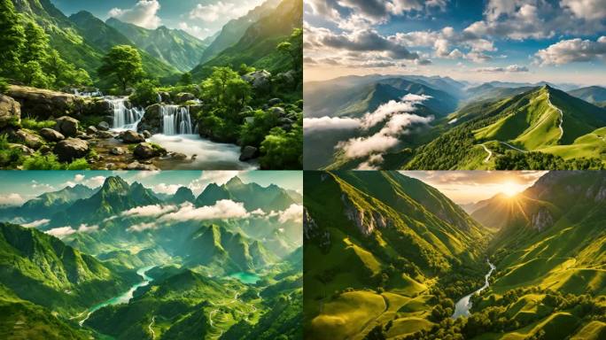 中国青山绿水视频素材合集自然风光保护地球