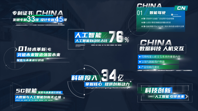 蓝绿科技字幕条