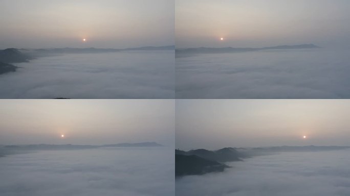福州湖顶山日出 平流雾 太阳
