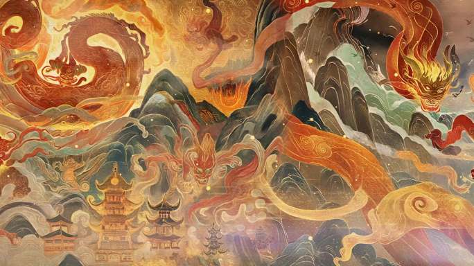 敦煌风格龙图腾