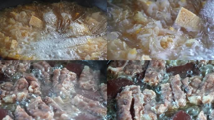 酸菜炖豆腐粉条羊肉片鸭血高速摄像