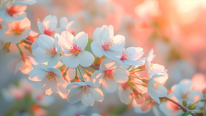 樱花桃花茉莉花花海春天来了立春春分ai素