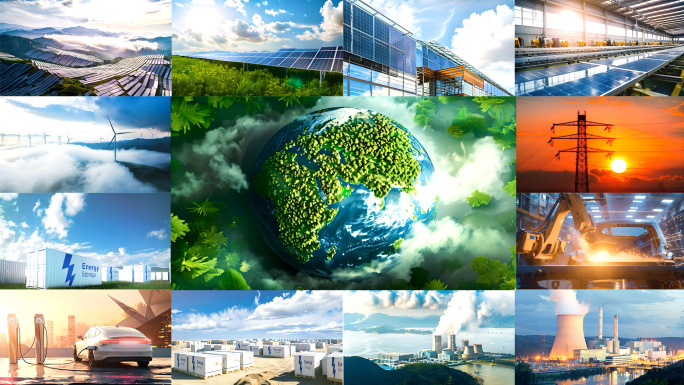 4K超长国家发展新能源碳中和绿色城市合集
