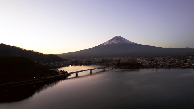 日本东京富士山4K高清航拍空镜头雪山