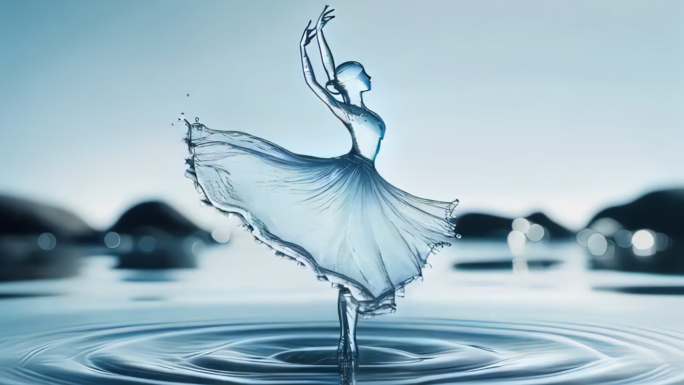 水形芭蕾舞女涟漪4K