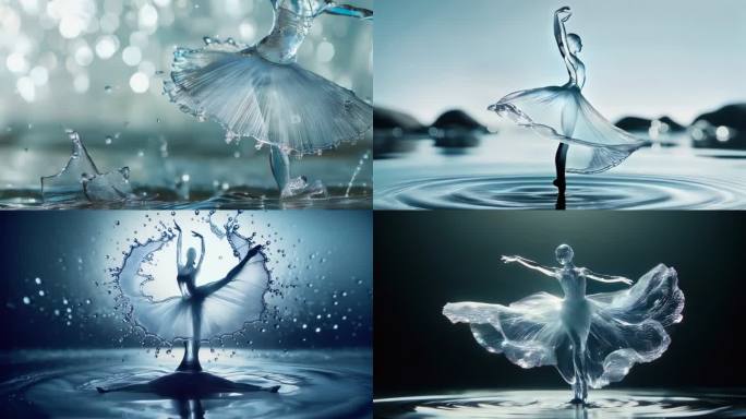 水形芭蕾舞女涟漪4K