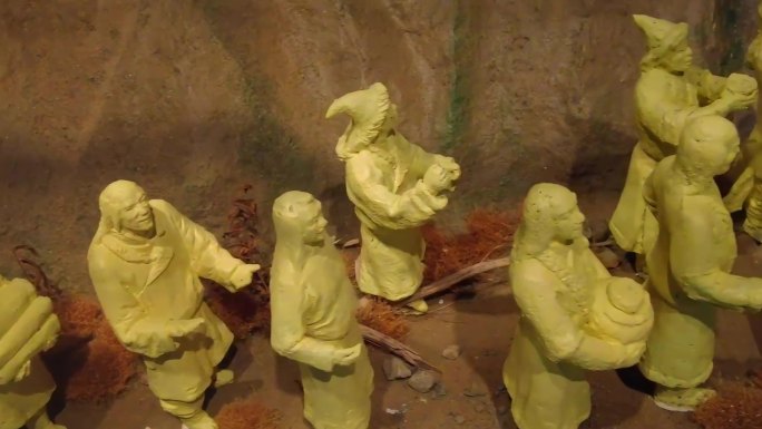胡汉双方在大漠会晤议和 泥塑作品