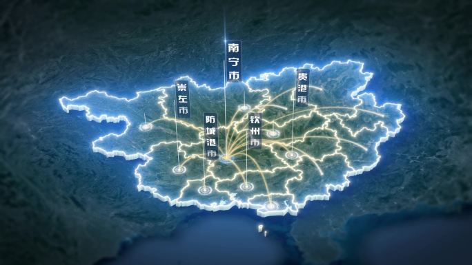 广西壮族自治区卫星地图区位展示