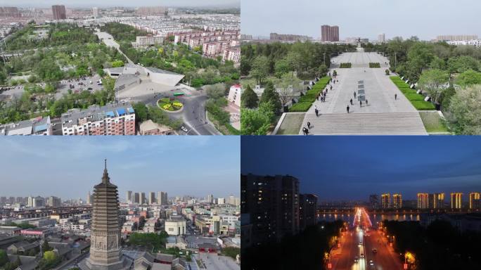 辽宁锦州地标城市风景航拍