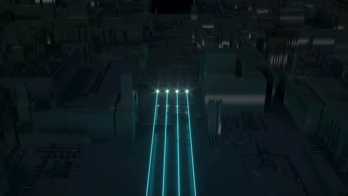 光线穿梭快闪科技AI芯片片头大数据城市