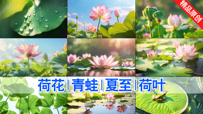 夏至 大暑 荷花 荷叶 蜻蜓 青蛙