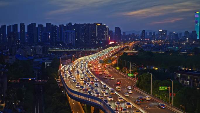 南京双桥门立交夜景