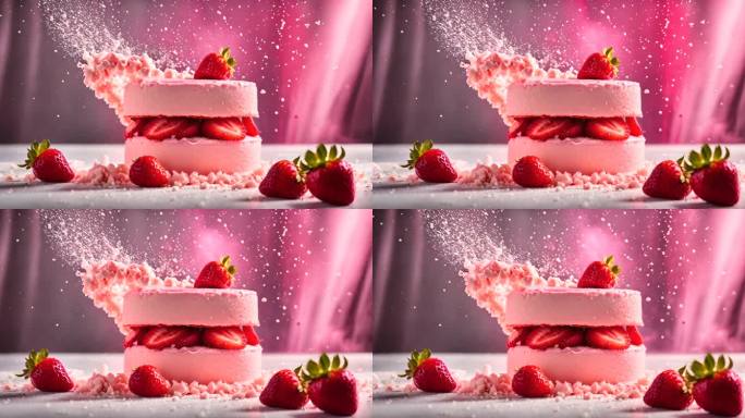 草莓奶油蛋糕糕点