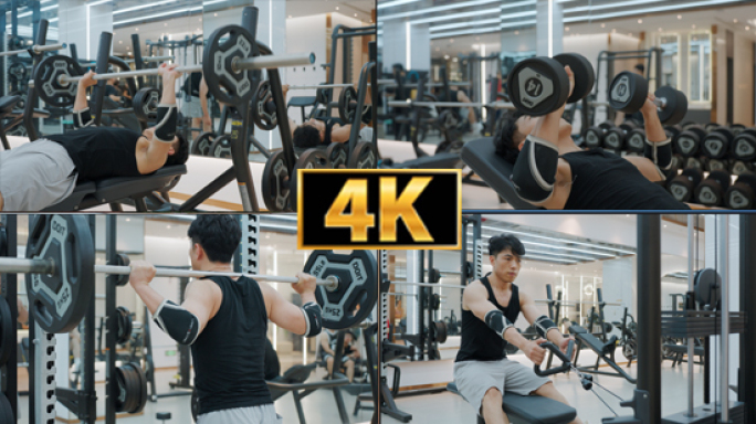 男生健身 各种健身场景合集4K 减肥燃脂