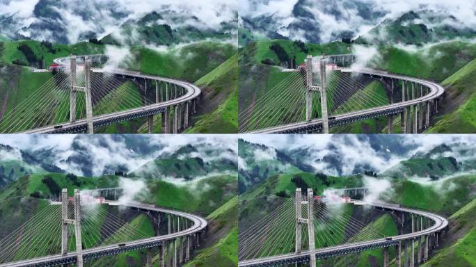 云雾缭绕的新疆果子沟大桥5