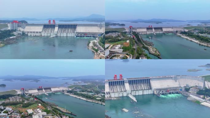 航拍丹江口水库大坝