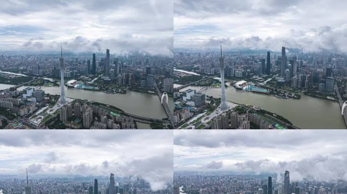 广州新中轴线白天低云延时