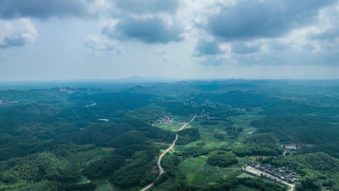 广东阳江丘陵山脉丁达尔光航拍延时-