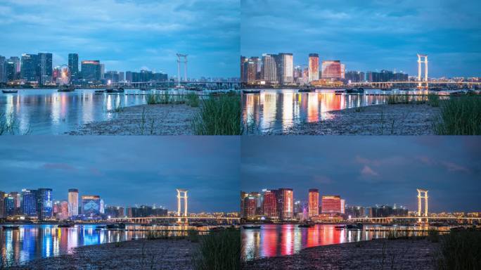 泉州东海泰禾及晋江大桥日转夜延时摄影