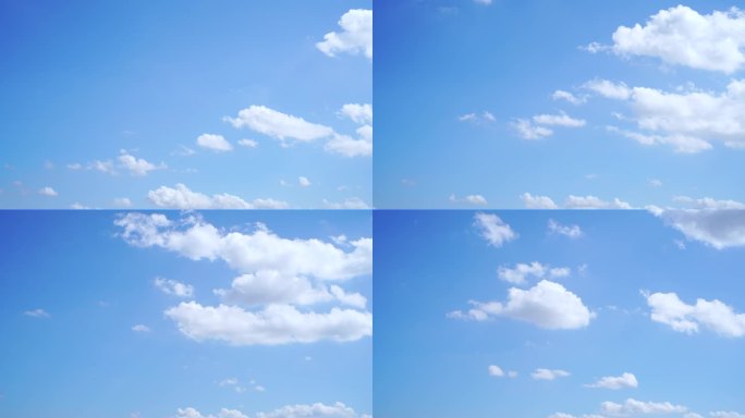 唯美天空云朵延时蓝天白天夏天小清新白云