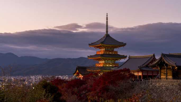 日本高清4K街景京都清水寺日式寺庙宫殿