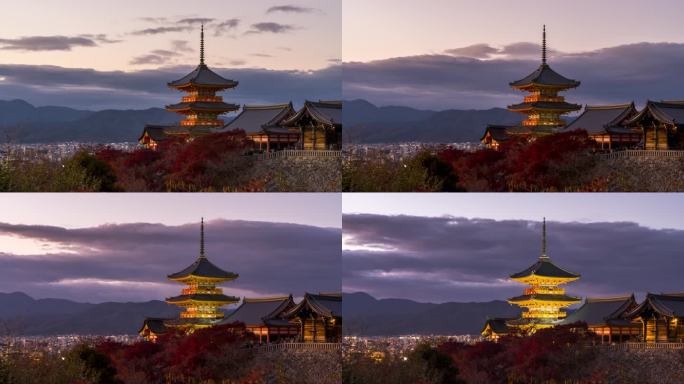 日本高清4K街景京都清水寺日式寺庙宫殿