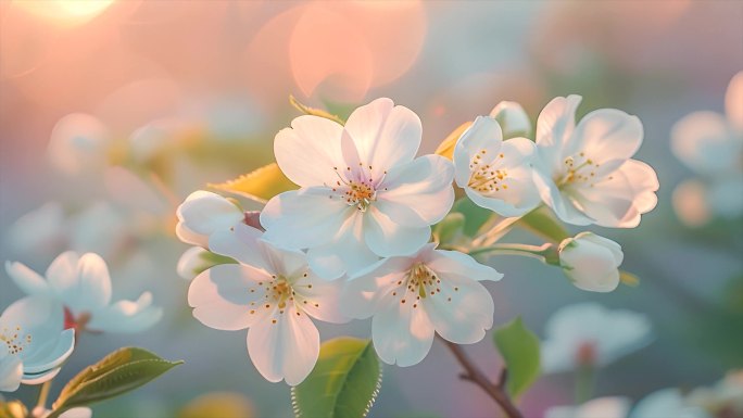 桃花茉莉花花海ai素材春天来了立春春分原