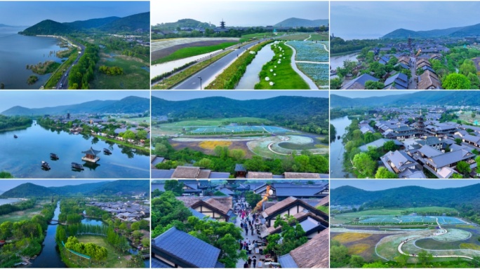 航拍无锡拈花湾风景区 网红打卡地