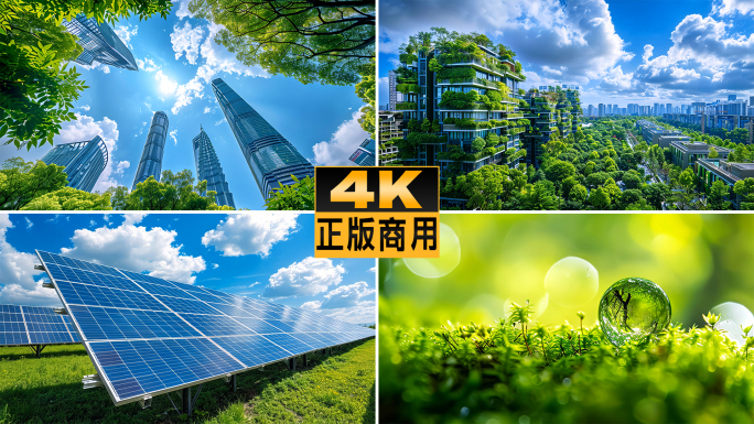 绿色碳中和生态城市新能源低碳环保幸福生活