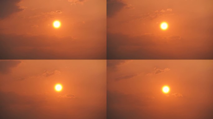 黄昏天空日落延时太阳云层夕阳特写时间流逝