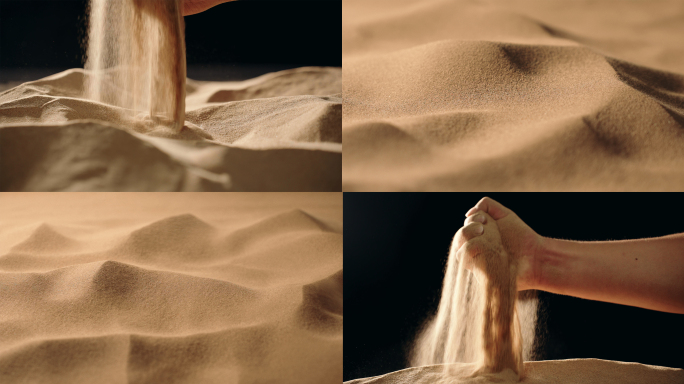 沙子风沙风吹沙子手握沙子流逝