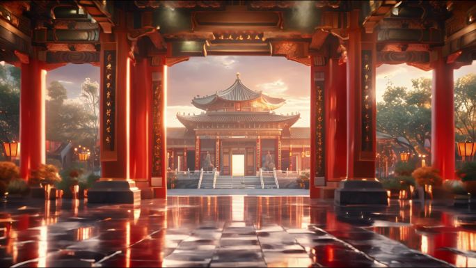 辉煌宫殿建筑 古代建筑场景
